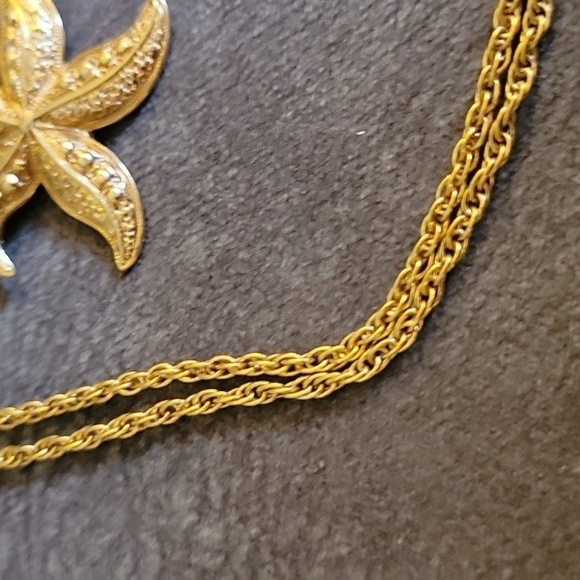 VTG AVON 1987 Starfish Pendant Chain Necklace - Picture 4 of 5